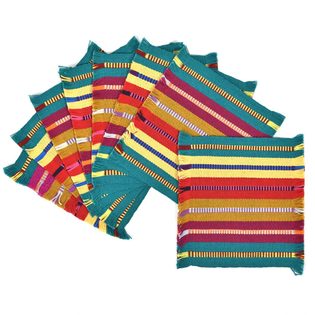 Guatemala Hand Woven Celebration Coasters | Earth tones
