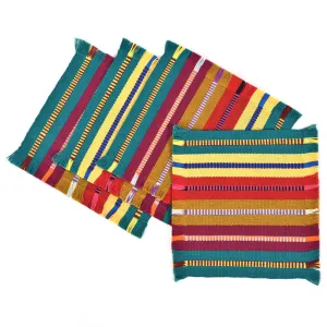 Guatemala Hand Woven Celebration Coasters | Earth tones