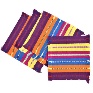 Guatemala Hand Woven Celebration Coasters | Purple Drama