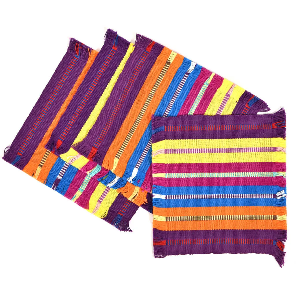 Guatemala Hand Woven Celebration Coasters | Purple Drama