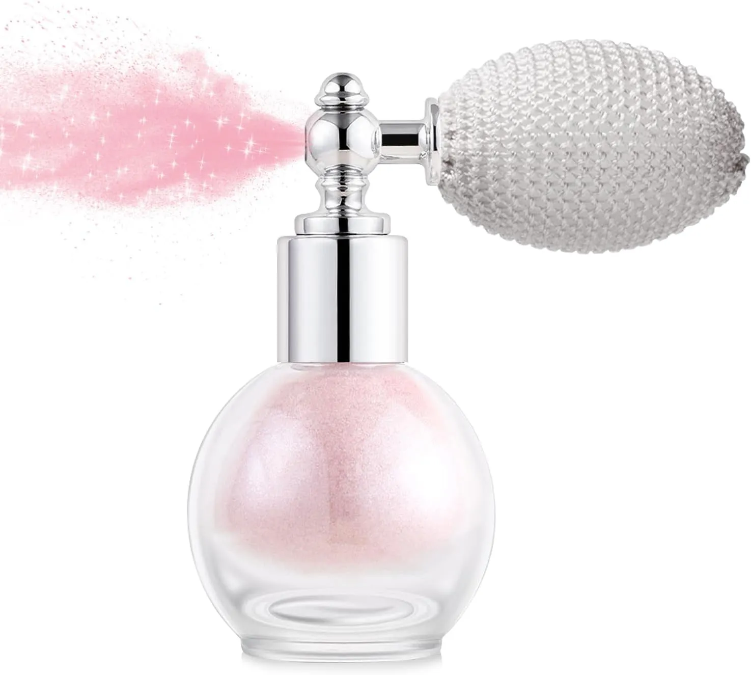 Hair and Body Glitter Spray, Holographic Glitter Highlighter Powder Spray, Face Hair Body Clothes Glitter Highlighter, Loose Glitter Spray Shimmer Powder Festival Rave Accessories, 10G (03# Pink)