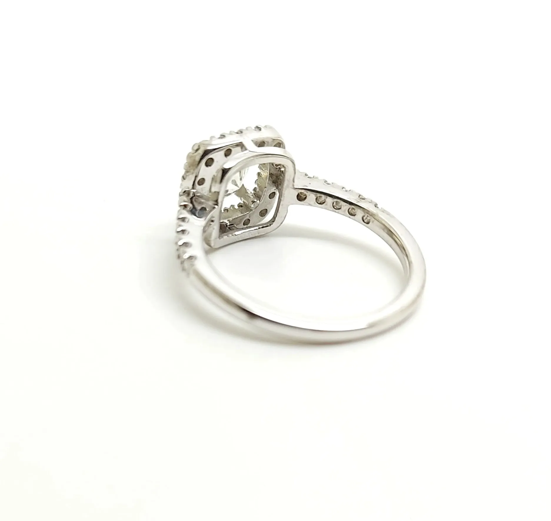 Halo Diamond Engagement Ring in White Gold