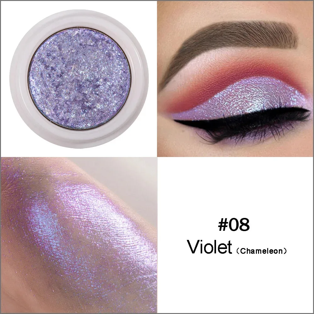 Handaiyan Glitter Eyeshadow Metal Powder Makeup Palette Shimmer White Shiny Eye Shadow Bright Make Up Cosmetics
