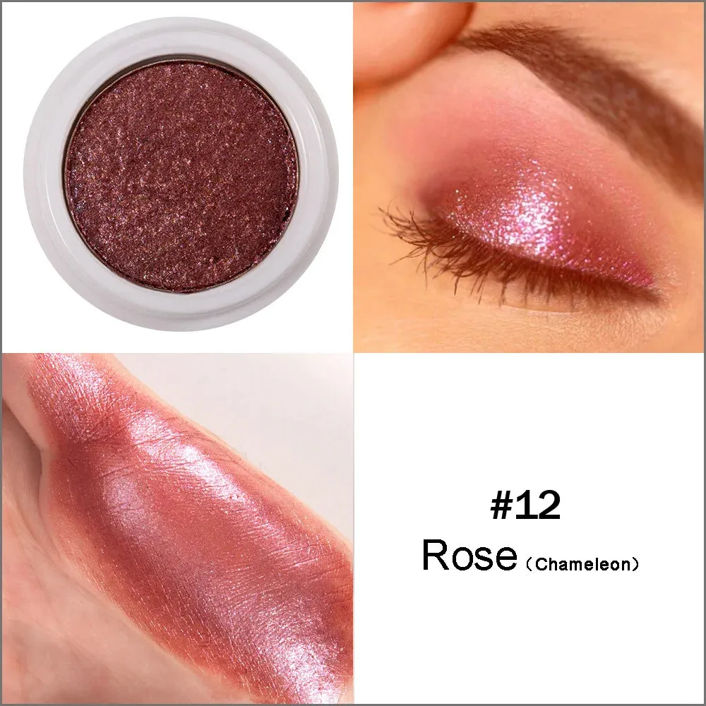 Handaiyan Glitter Eyeshadow Metal Powder Makeup Palette Shimmer White Shiny Eye Shadow Bright Make Up Cosmetics