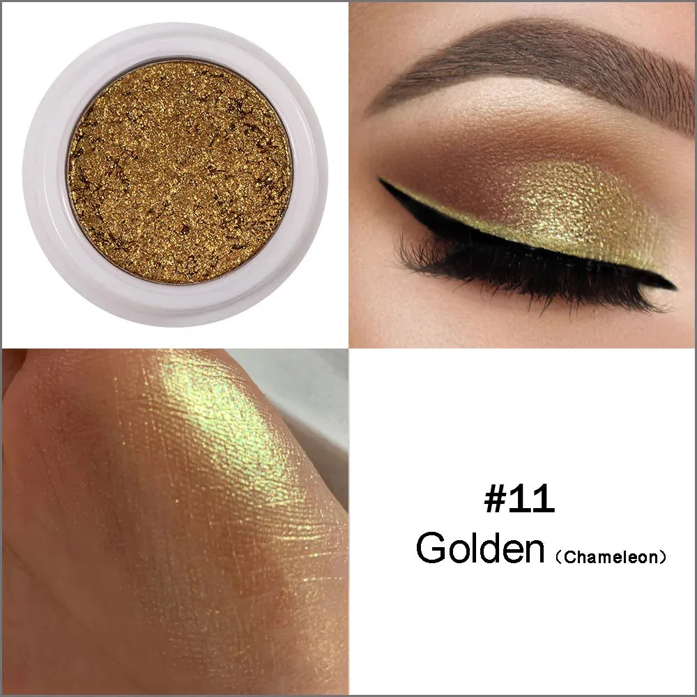 Handaiyan Glitter Eyeshadow Metal Powder Makeup Palette Shimmer White Shiny Eye Shadow Bright Make Up Cosmetics