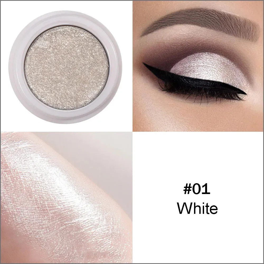Handaiyan Glitter Eyeshadow Metal Powder Makeup Palette Shimmer White Shiny Eye Shadow Bright Make Up Cosmetics