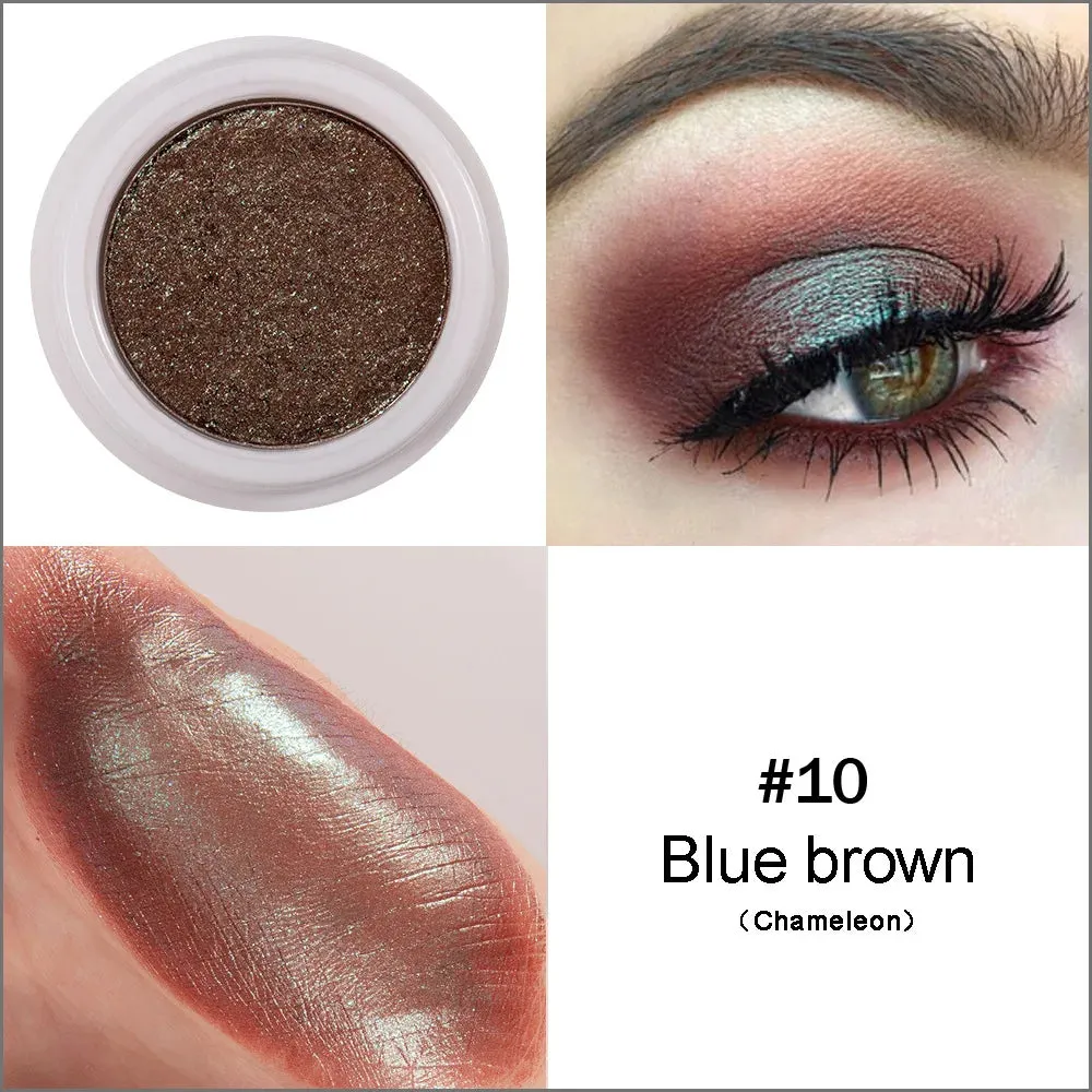 Handaiyan Glitter Eyeshadow Metal Powder Makeup Palette Shimmer White Shiny Eye Shadow Bright Make Up Cosmetics