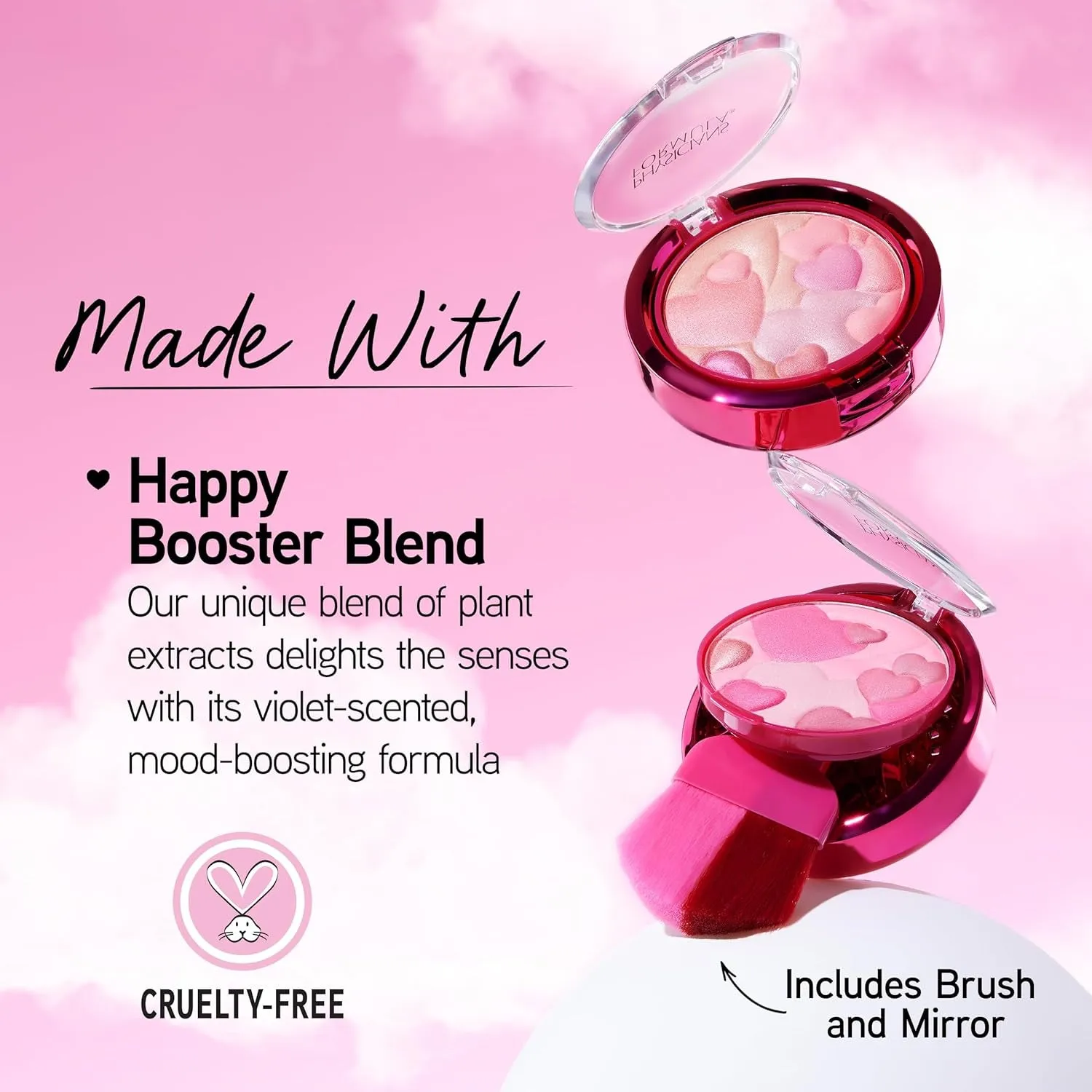 Happy Heart Glow & Mood Boosting Blush, Natural, Dermatologist Tested - Rose