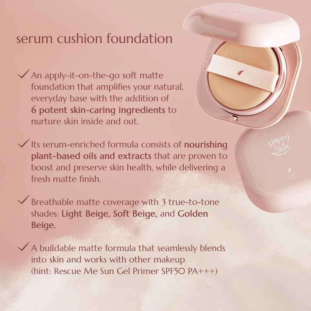 Happy Skin Second Skin Serum Cushion Foundation in Nude Beige