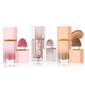 Highly Pigmented Liquid Contour - Built-In Sponge Tip Sculpted Complexion Wand Contour Long Lasting Natural Buildable Highlighters Contour Contouring Bronzer (Contour Blush Highlighter)