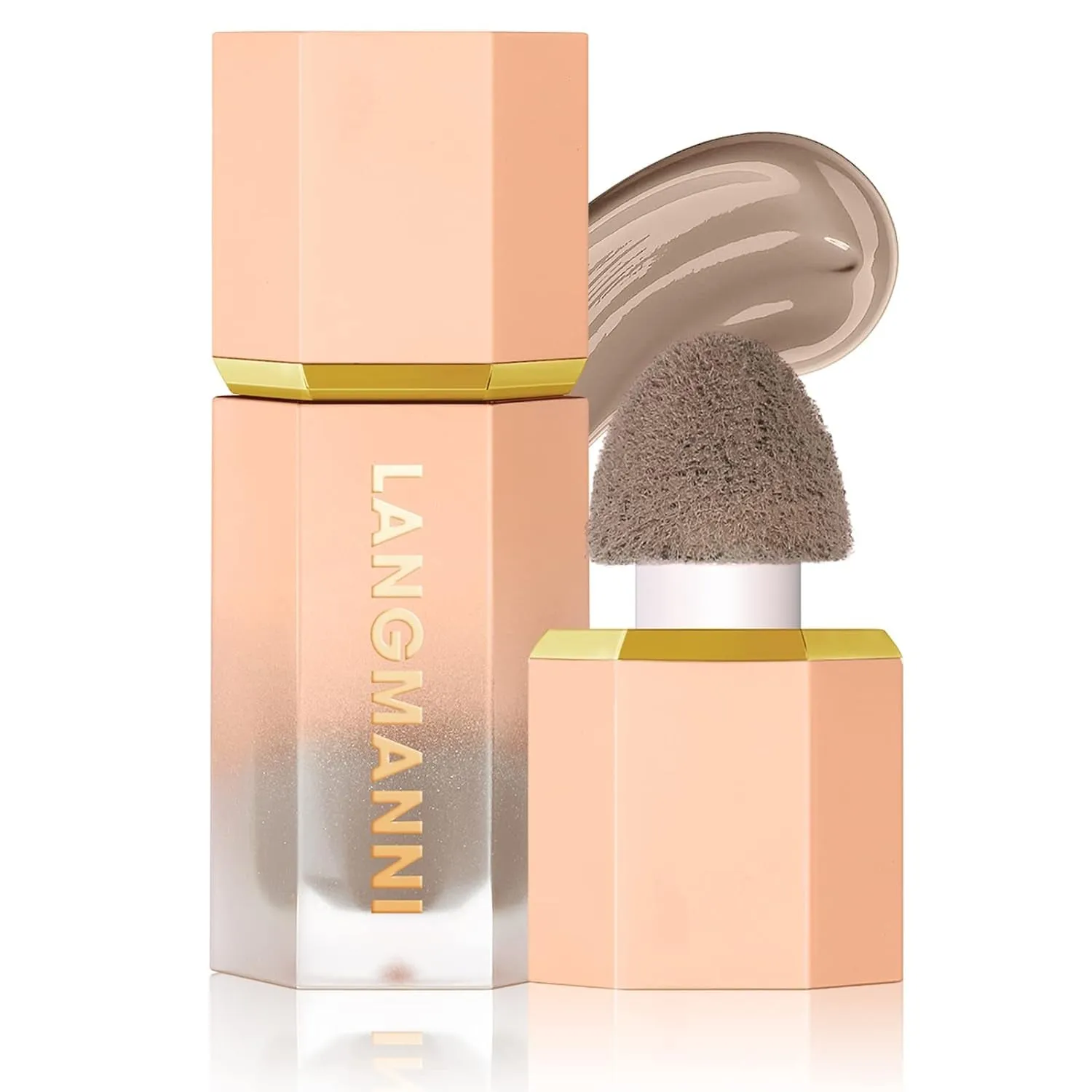 Highly Pigmented Liquid Contour - Built-In Sponge Tip Sculpted Complexion Wand Contour Long Lasting Natural Buildable Highlighters Contour Contouring Bronzer (Contour Blush Highlighter)