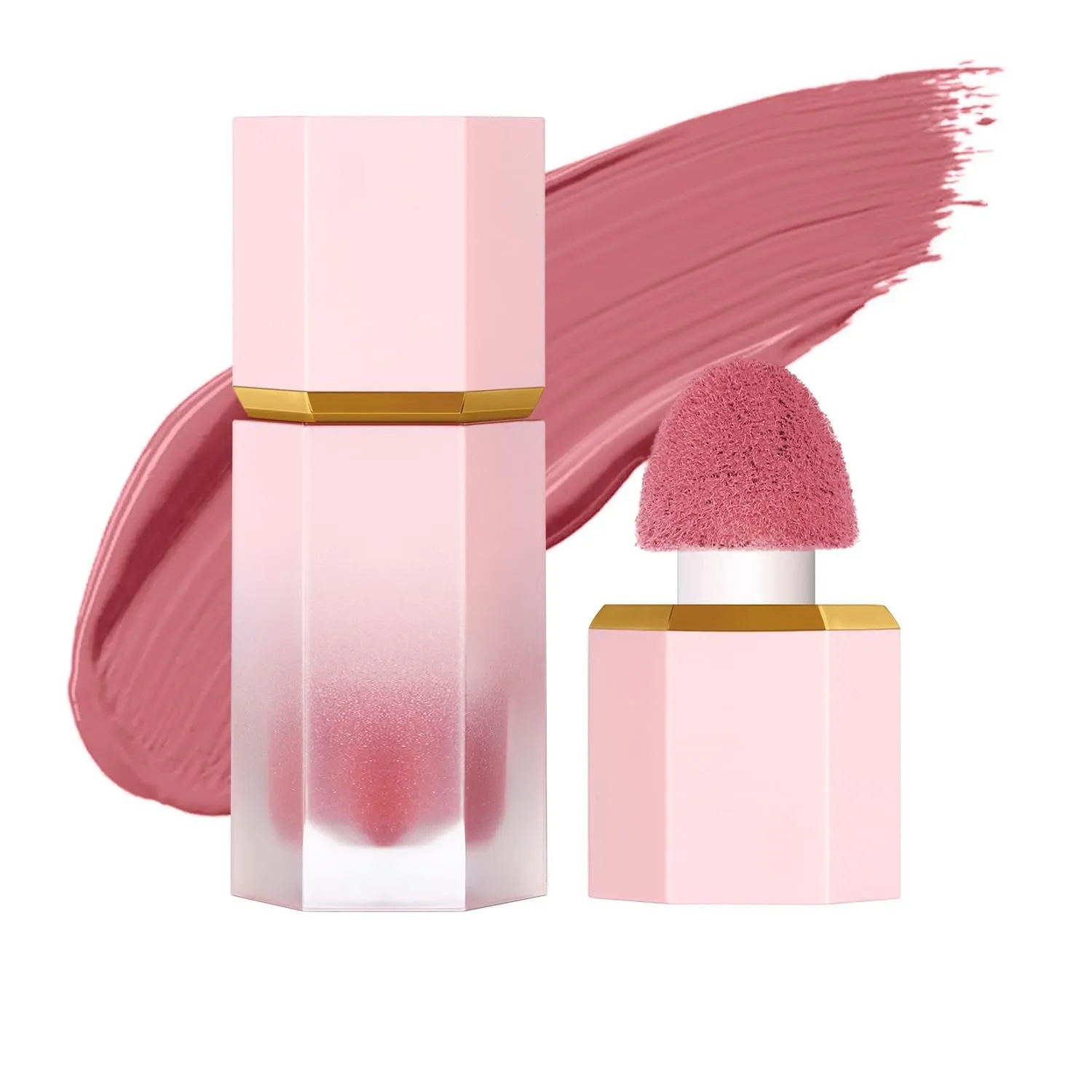Highly Pigmented Liquid Contour - Built-In Sponge Tip Sculpted Complexion Wand Contour Long Lasting Natural Buildable Highlighters Contour Contouring Bronzer (Contour Blush Highlighter)