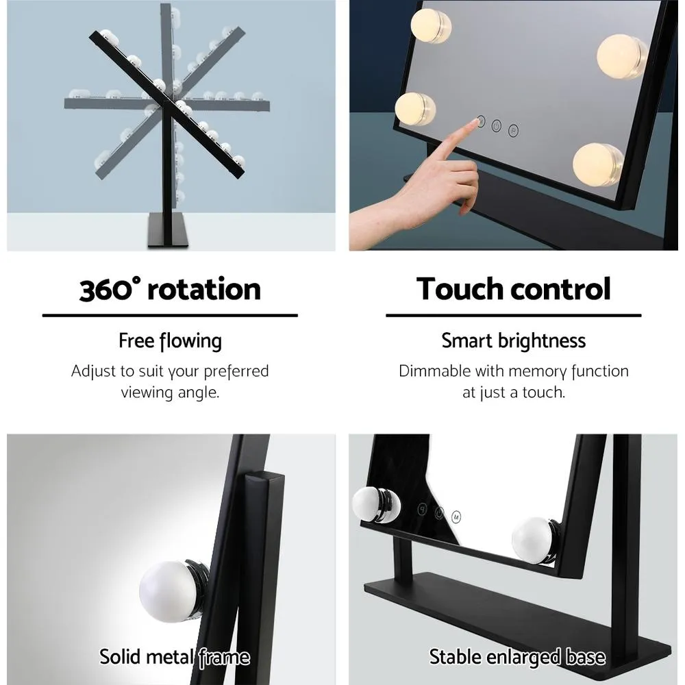 Hollywood Makeup Mirror Standing Mirror Tabletop Vanity 15 LED Bulbs