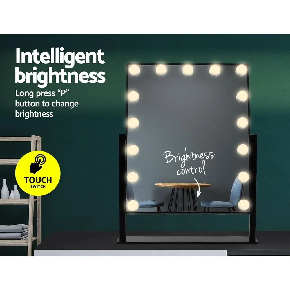 Hollywood Makeup Mirror Standing Mirror Tabletop Vanity 15 LED Bulbs