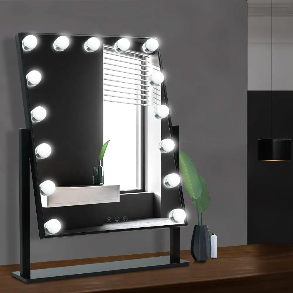 Hollywood Makeup Mirror Standing Mirror Tabletop Vanity 15 LED Bulbs