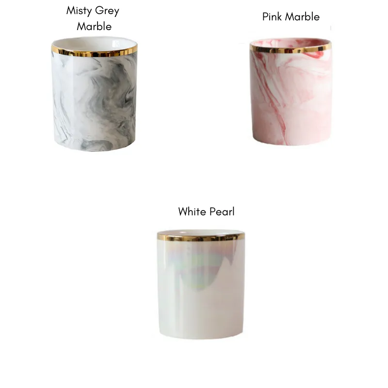Homlly Marbi Ceramic Gold Rim Mug Holder