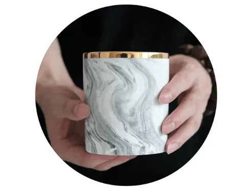 Homlly Marbi Ceramic Gold Rim Mug Holder