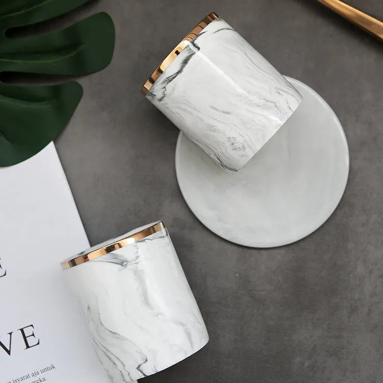 Homlly Marbi Ceramic Gold Rim Mug Holder