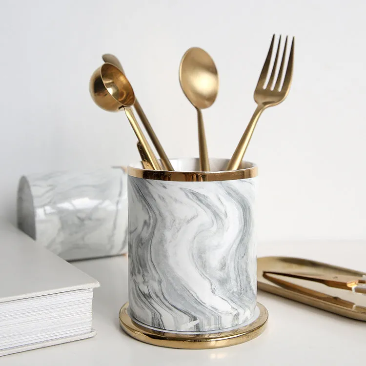 Homlly Marbi Ceramic Gold Rim Mug Holder