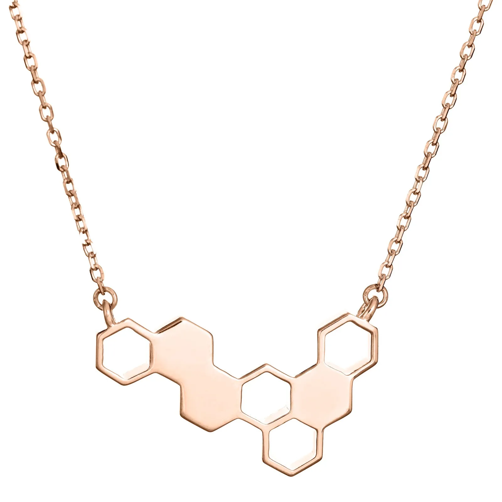 Honeycomb Cremation Necklace in 14K Rose Gold
