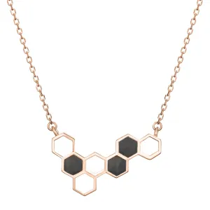 Honeycomb Cremation Necklace in 14K Rose Gold