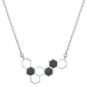 Honeycomb Cremation Necklace in 14K White Gold