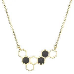 Honeycomb Cremation Necklace in 14K Yellow Gold