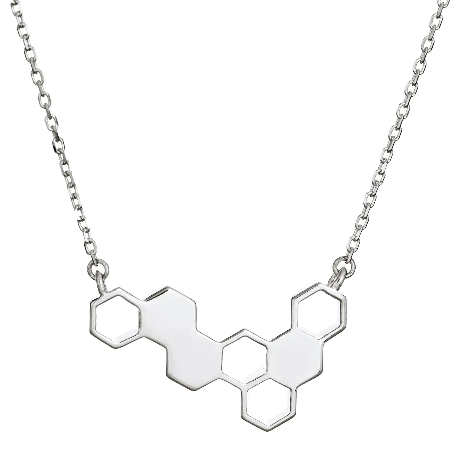 Honeycomb Cremation Necklace in Sterling Silver