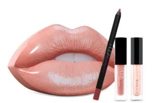 Huda Beauty Contour & Strobe Lip Set - Bombshell