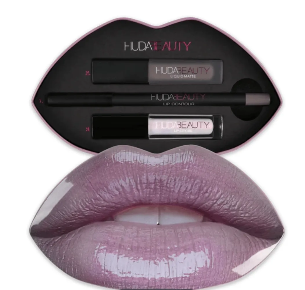 Huda Beauty Contour & Strobe Lip Set - Silverfox