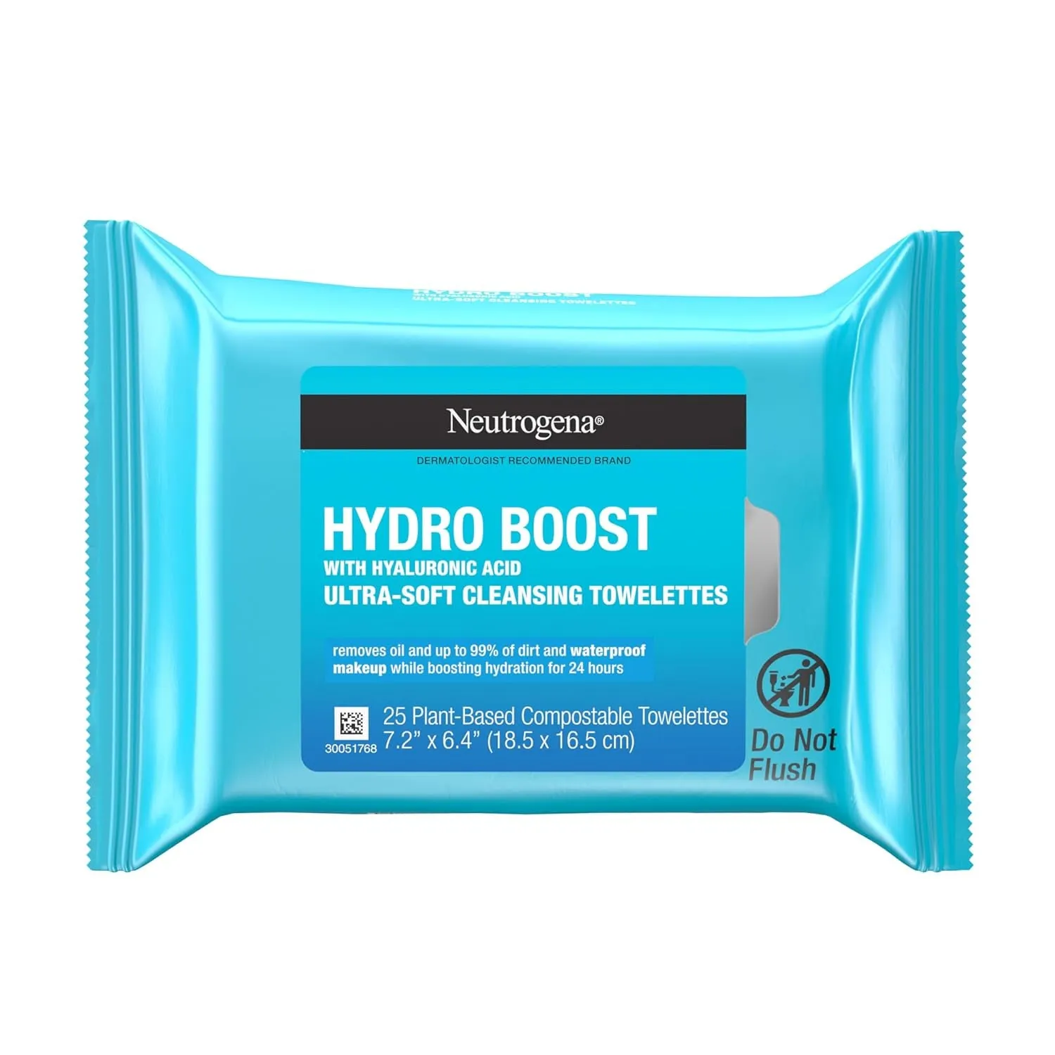 Hydro Boost Face Wipes   Hyaluronic Acid, Hydrating Makeup Remover Wipes Remove Dirt & Waterproof Makeup, Hypoallergenic, 100% Plant-Based Cloth, 2 X 25 Ct