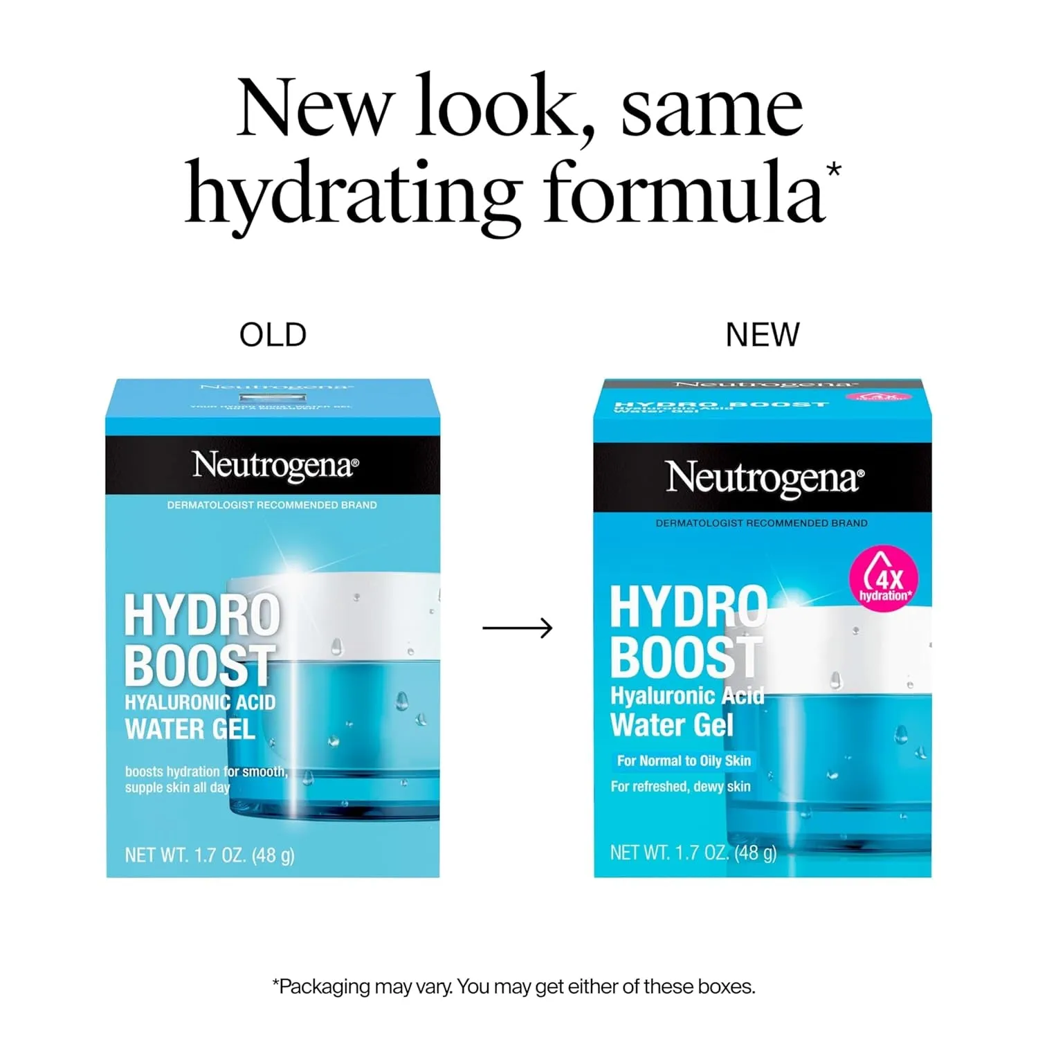 Hydro Boost Water Gel with Signature Fragrance, Hyaluronic Acid Face Moisturizer for Normal to Oily Skin, Delivers Hydration for Refreshed, Dewy Skin, 1.7 Fl. Oz
