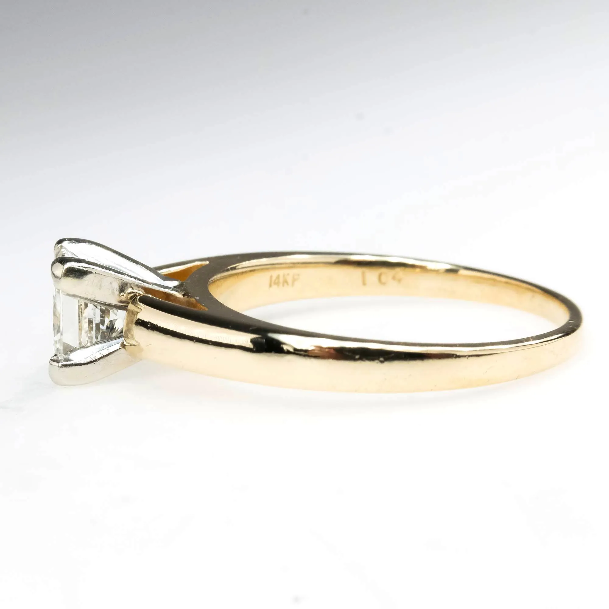 IGI 1.04ct VVS2/I Princess Diamond Solitaire Engagement Ring in 14K Gold