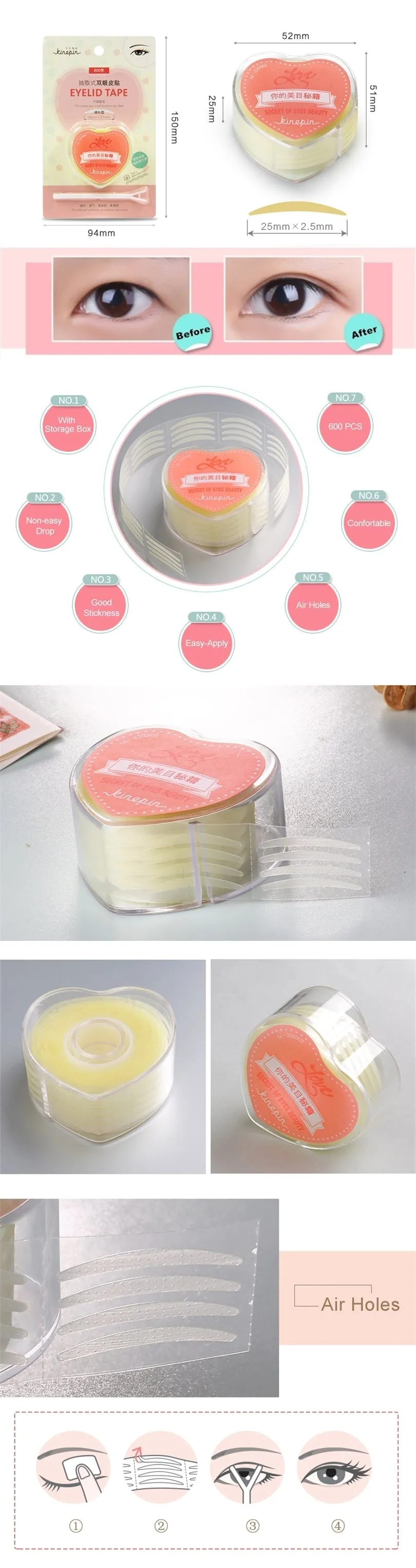 Invisible Eyelid Strips 600 pcs.