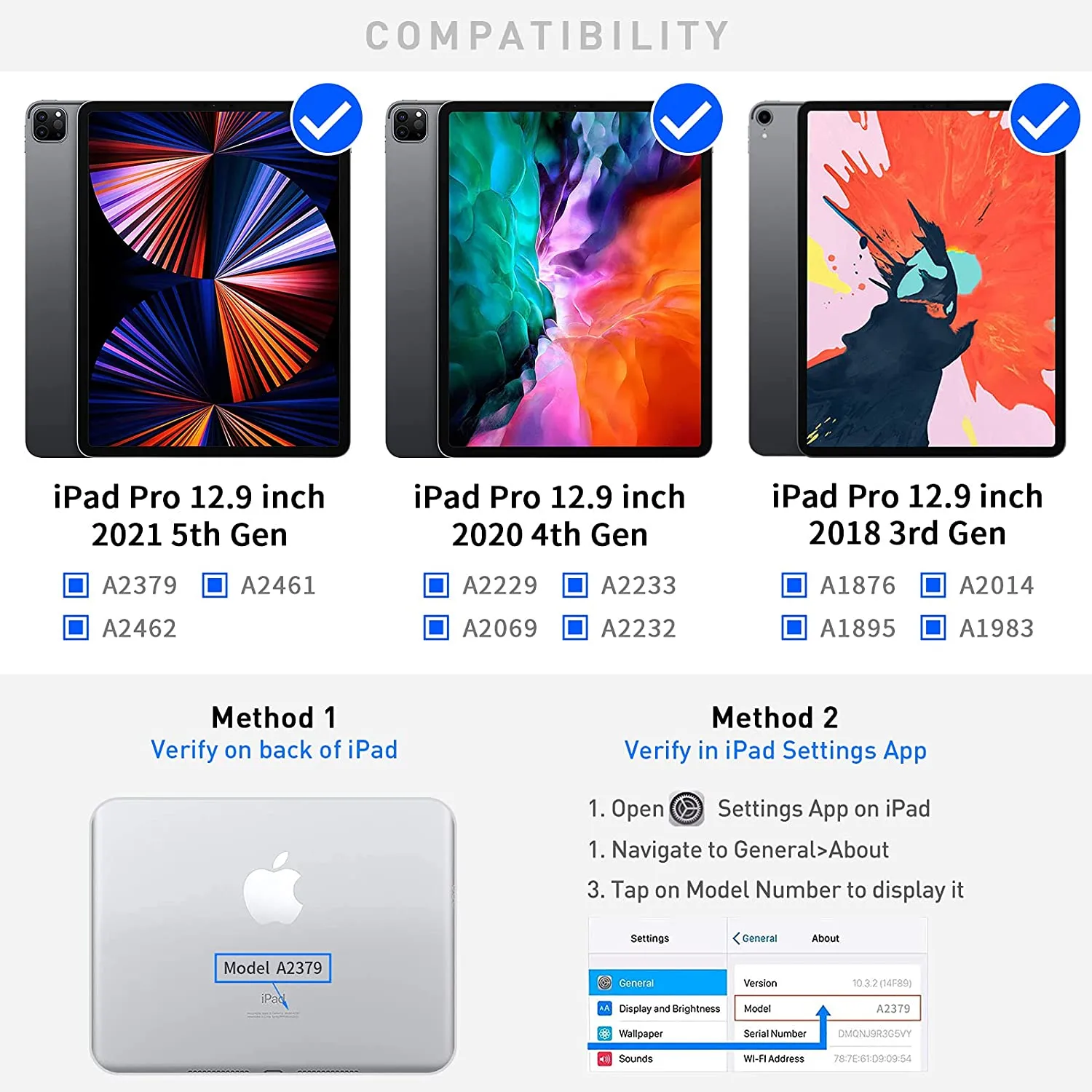 iPad Pro 3rd 4th 5th 6th Gen 12.9' 2022/2021 Keyboard Case