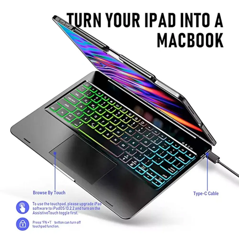 iPad Pro 3rd 4th 5th 6th Gen 12.9' 2022/2021 Keyboard Case
