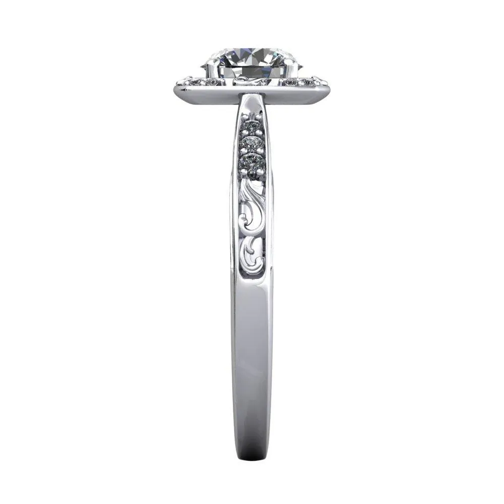 Isabelle Vintage-Inspired Halo Engagement Ring (setting only)