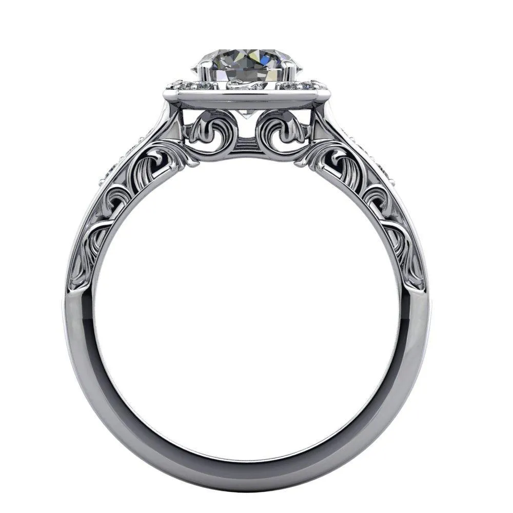 Isabelle Vintage-Inspired Halo Engagement Ring (setting only)