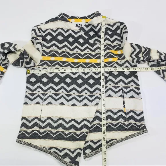 Jack by BB Dakota Aztec / Tribal Open Cardigan Small Cream