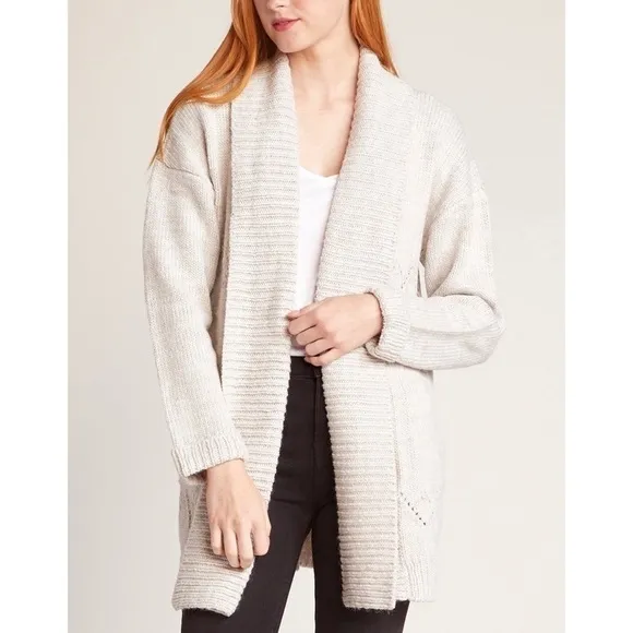 Jack by BB Dakota Open Front Ivory Knit Cardigan XS