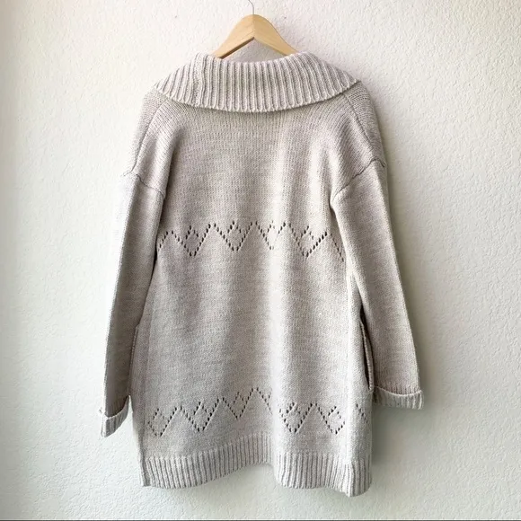 Jack by BB Dakota Open Front Ivory Knit Cardigan XS