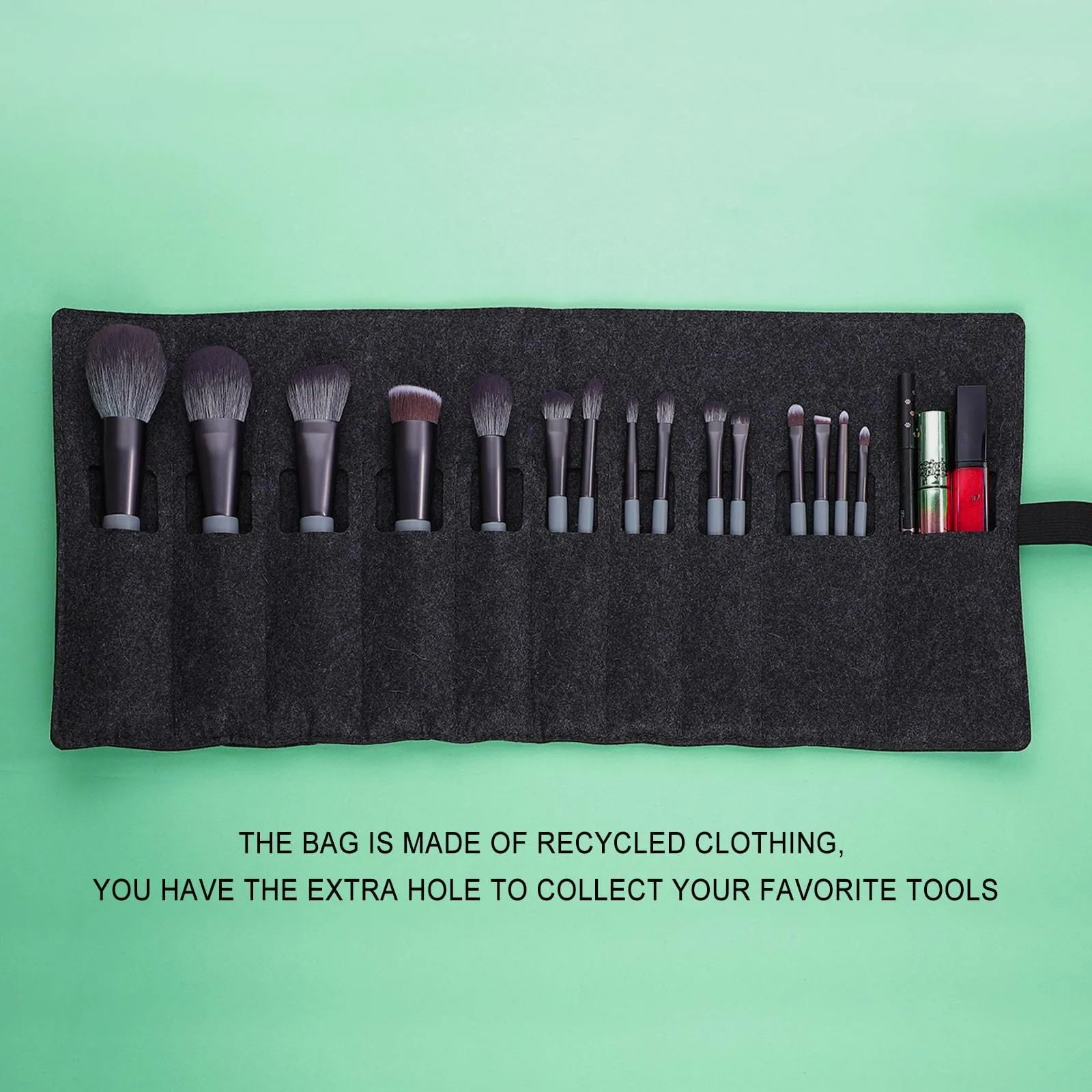 JADE SERIES - 15 PCS MAKEUP BRUSH KIT IN GIFT BOX - AGATE GREY