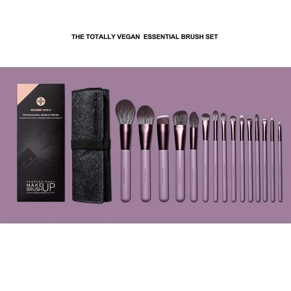 JADE SERIES - 15 PCS MAKEUP BRUSH KIT - SMOKE PURPLE