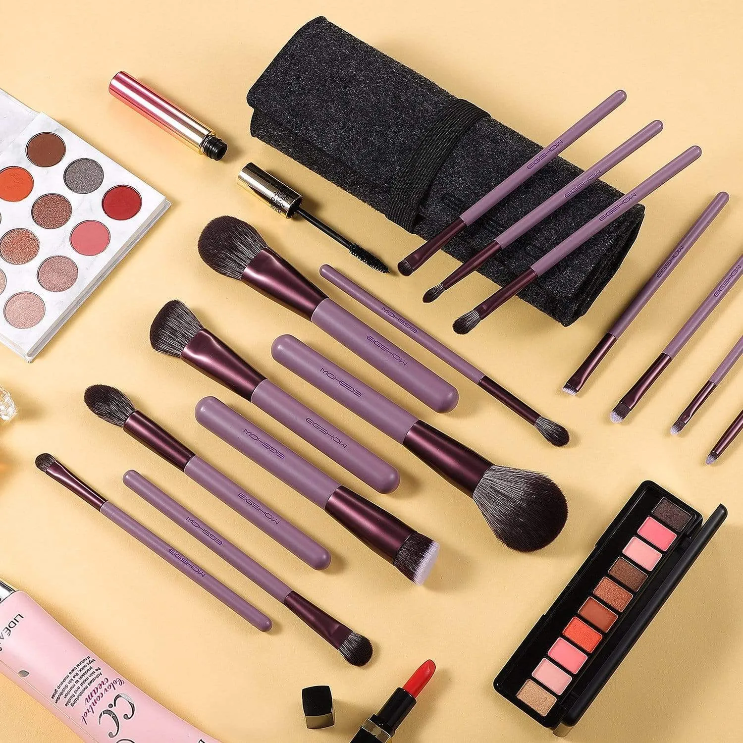 JADE SERIES - 15 PCS MAKEUP BRUSH KIT - SMOKE PURPLE