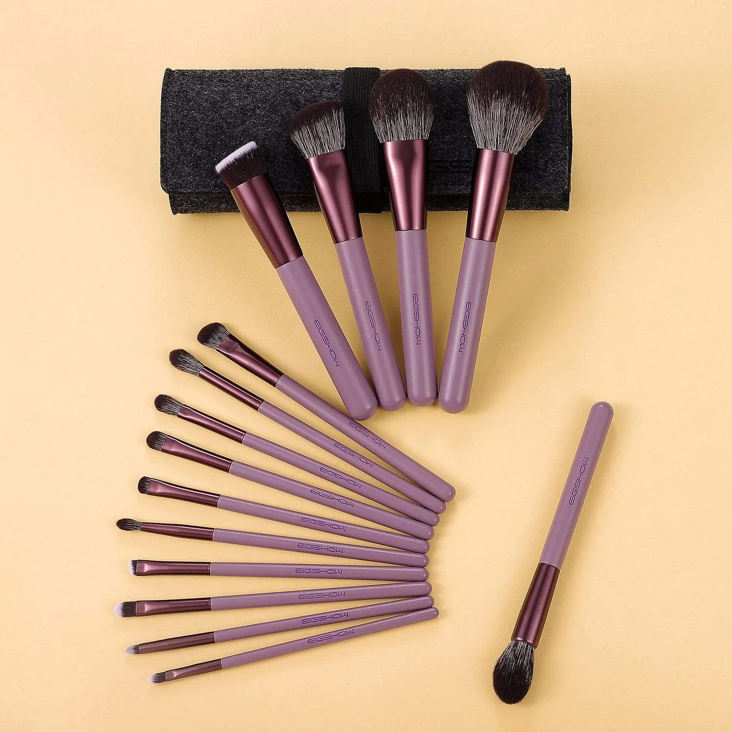 JADE SERIES - 15 PCS MAKEUP BRUSH KIT - SMOKE PURPLE