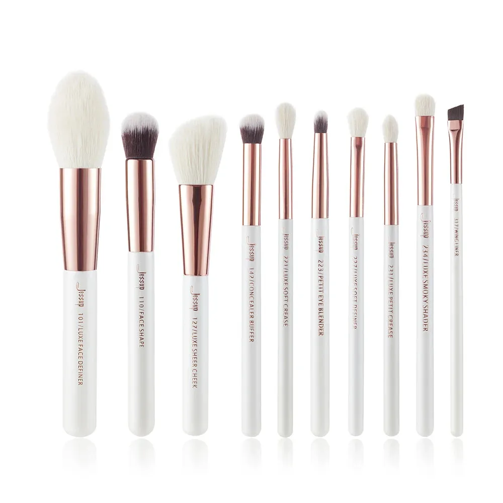 Jessup 10pcs Makeup Brushes Set Beauty tools Make up Brush Cosmetic Foundation Powder Definer Blending Eyeshadow Wing Liner