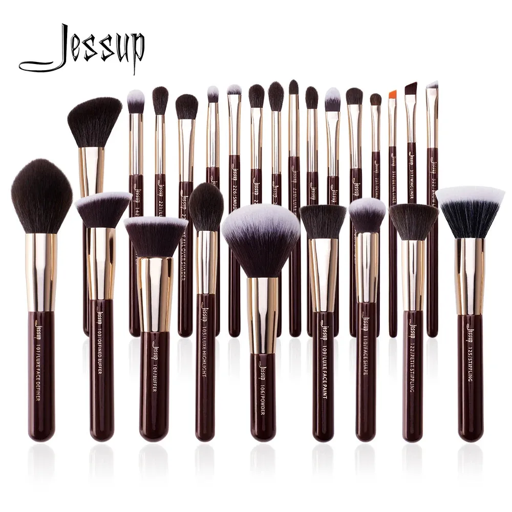 Jessup Makeup brushes set ,25pcs Make up Brush Professional ,Natural-Synthetic Foundation Powder Blending Eyeshadow T195
