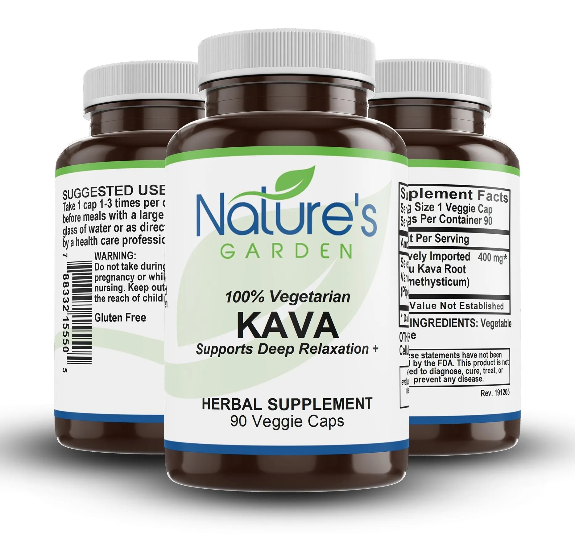 Kava (Vanuatu) - 90 Veggie Caps with 400mg Wild Vanuatu Kava Root Extract