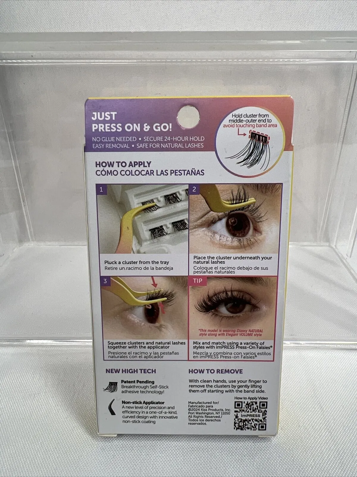 KISS ImPRESS Classy NATURAL Press On Lashes 12 Clusters No Glue Need COMBINESHIP