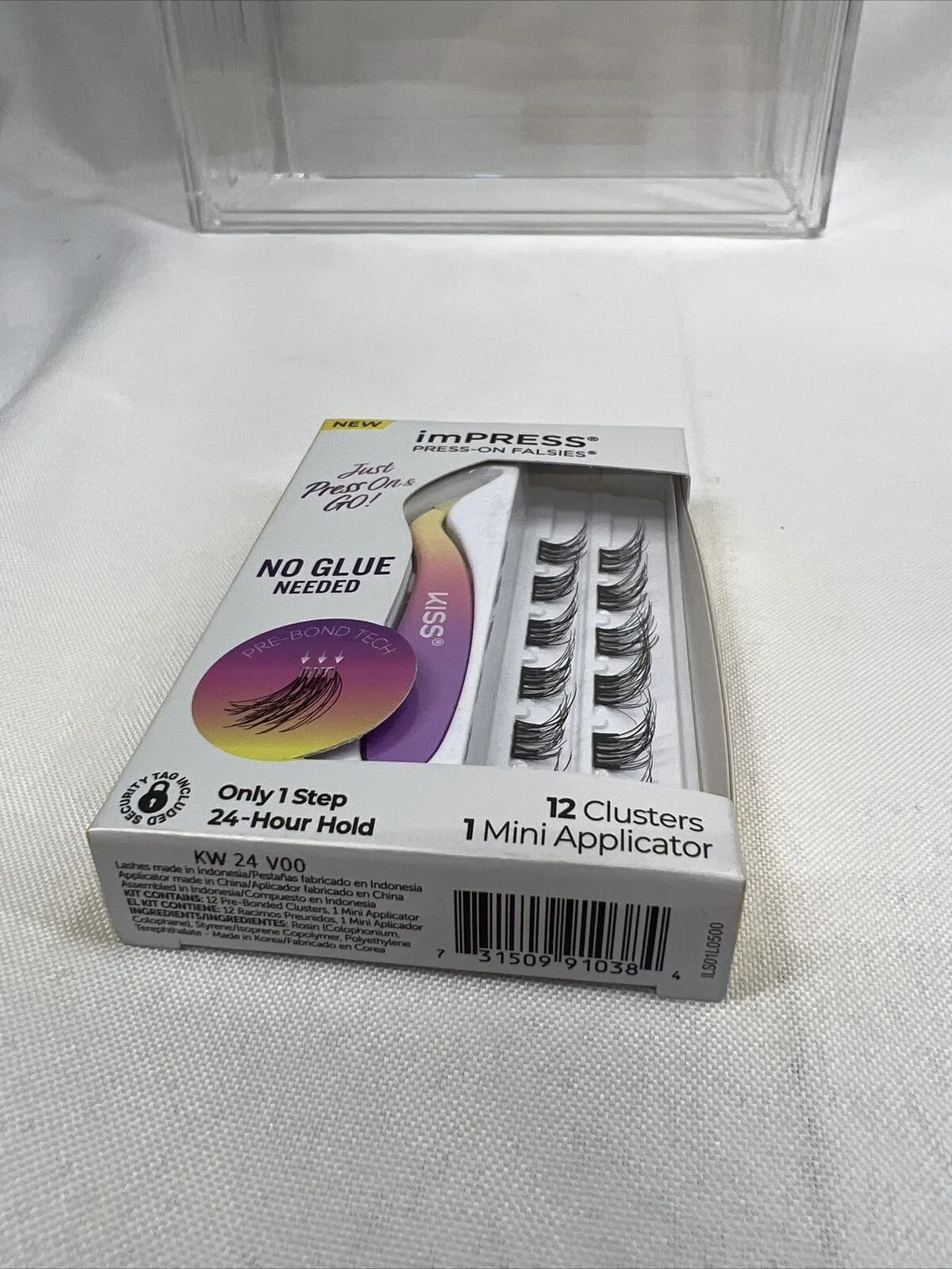 KISS ImPRESS Classy NATURAL Press On Lashes 12 Clusters No Glue Need COMBINESHIP